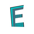 Letter E from english alphabet. Colorful logo template in modern