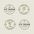Letter E and F with abstract ice cream logo template