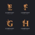 Letter E F G and H with abstract wheat logo template