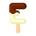 Letter E Ice Cream font. Popsicle alphabet. Cold Sweet lettering