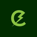 Letter E Leaf Green Electric Logo Design Vector Graphic Symbol Icon Sign Illustration Creative Idea