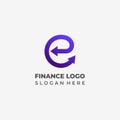 Letter e Logo Design with Dynamic Arrow Elements