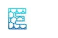 Letter E logo design template with hexagon shape. Line art logo type design concept of Abstract technology logo