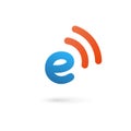 Letter E wireless logo icon design template elements