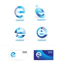 Letter e logo icon set Royalty Free Stock Photo