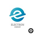 Letter E logo. Industrial tech style symbol.