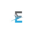 Letter E logo with pelican bird icon design Royalty Free Stock Photo