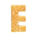 Letter E made from cookie isolated on white background Royalty Free Stock Photo