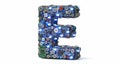 Letter E made of electronic components Royalty Free Stock Photo