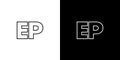 Letter E and P, EP logo design template. Minimal monogram initial based logotype Royalty Free Stock Photo