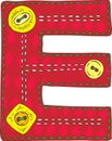 Letter E in Patchwork Style Royalty Free Stock Photo