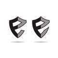 Letter e shield logo design