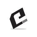 Letter e simple geometric square logo Royalty Free Stock Photo