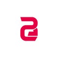 letter 2e simple linear geometric logo vector Royalty Free Stock Photo