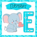 Letter E uppercase cute children