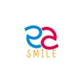 Letter ea ambigram smile fun abstract geometric logo vector