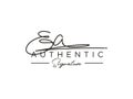 Letter EA Signature Logo Template Vector