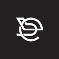 letter eb simple linked lowercase round geometric logo vector Royalty Free Stock Photo