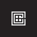 Letter ec square window design logo vector