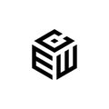 Letter ECW Cube Logo Design