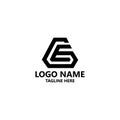 letter EG triagle monogram logo design vector Royalty Free Stock Photo
