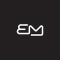 letter em monoline symbol logo vector