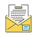 letter envelope color icon vector illustration