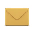 Letter envelope golden email incoming message internet communication 3d icon realistic vector