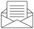 Letter in Envelope Simple Outline Illustration Royalty Free Stock Photo