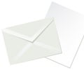 Letter envelope and white paper