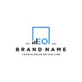 letter EO square logo finance design vector