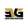 Letter EVG simple monogram logo icon design. Royalty Free Stock Photo