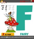 letter F from alphabet with fairy fantasy character