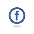 facebook icon, Letter f blue circle vector icon