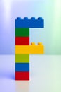 the letter F built from toy brick letters Royalty Free Stock Photo