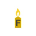 Letter F, Letter and candle logo