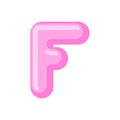 Letter F candy font. Caramel alphabet. lollipop lettering. Sweet