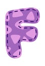 Letter F craft textile alphabet Royalty Free Stock Photo