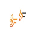 Letter F and fire waves, logo icon concept design Royalty Free Stock Photo