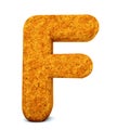 Letter F, font soil drought cracked, dry mud alphabet, path save Royalty Free Stock Photo