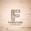 Letter F Furniture logo woodwork, Wooden logo design, Woodworking logo, Logo Designs Vector Illustration Template Royalty Free Stock Photo