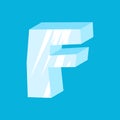 Letter F ice font. Icicles alphabet. freeze lettering. Iceberg A