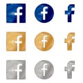 Letter f icon. Social media icon. facebook icon.