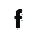 Letter f icon. Social media icon vector