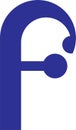 letter f logo desain in blue