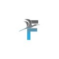 Letter F logo with pelican bird icon design Royalty Free Stock Photo