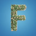 Letter F made from Euro banknotes