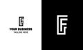 Letter F minimal vector logo. Icon mark design template Royalty Free Stock Photo