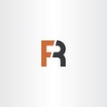 letter f and r logo fr icon vector