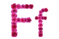 Letter f of roses